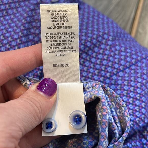 Nicoby Blue Print Button Down Shirt Men's Size Large NWT - Picture 8 of 8